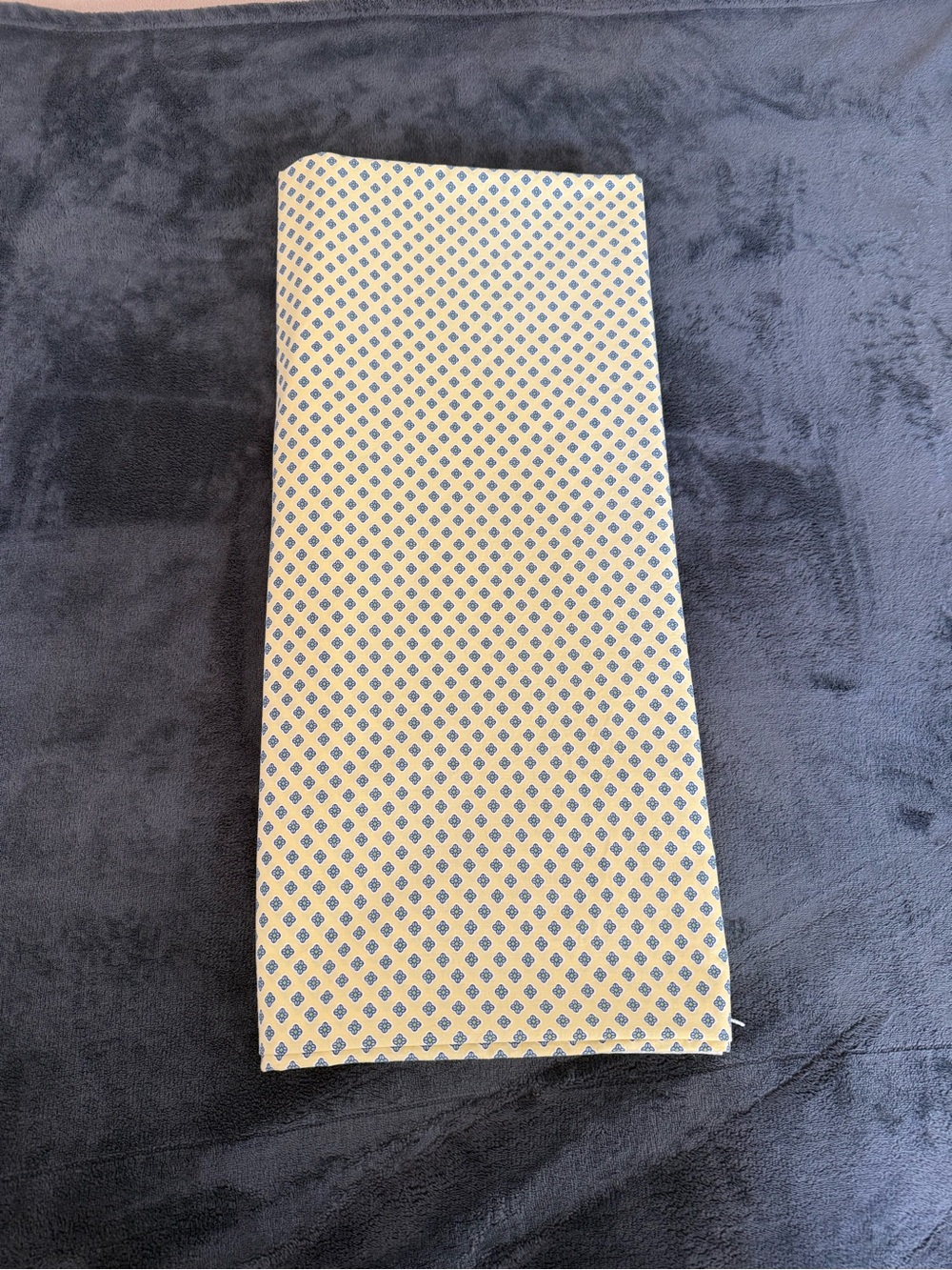 VTG Lauren Ralph Lauren Full Flat Sheet Yellow Blue Foulard Geometric